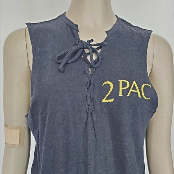 Custom Tupac Sleeveless Top with Rose "Don't ask me why, Ask me how" - Picture 4 of 8
